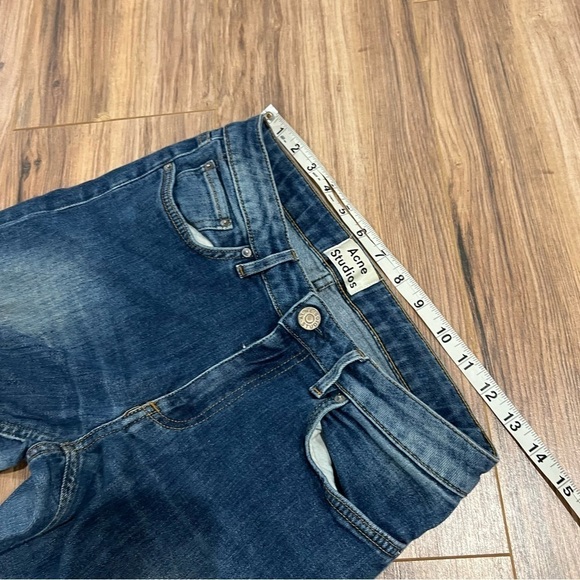 Acne Studios Skin 5 Used Blue Mid Rise Super Skinny Leg Stretch Denim Jeans - Picture 8 of 9